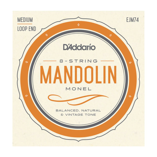 D'Addario EJM74 Monel Mandolin Strings; 8-String set loop end 11-40