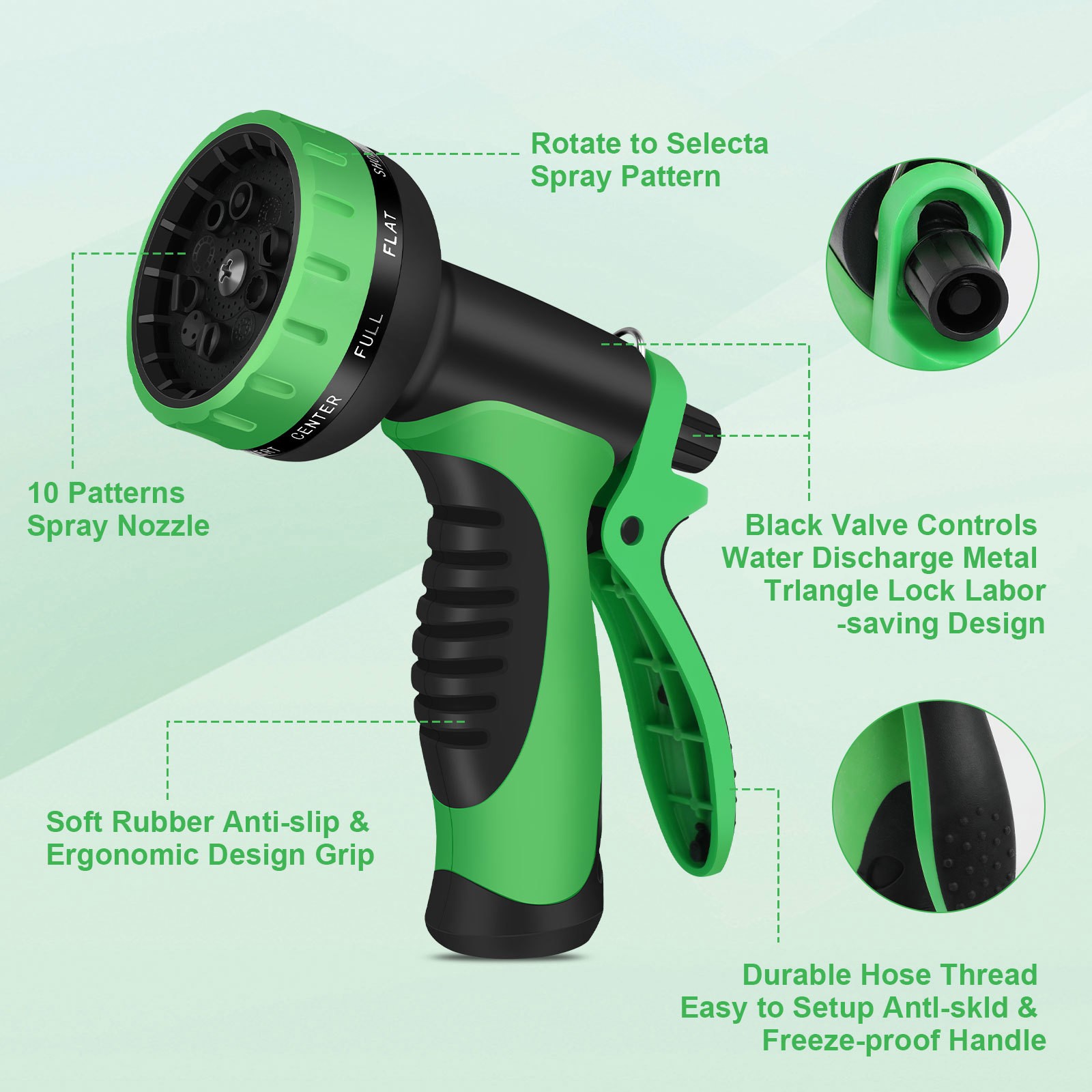 150FT Expandable Flexible Heavy Duty Garden Water Hose with 10 Mode Spray Nozzle