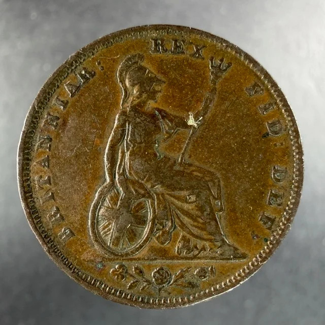1834 Great Britain Farthing William IV Britannia Reverse