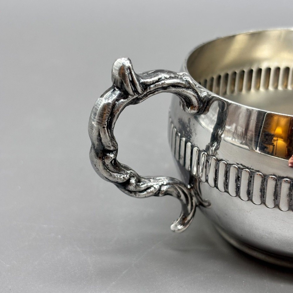 Viking Plate EP Copper Sugar Bowl Silverplate Double Handle Canada Vintage MCM