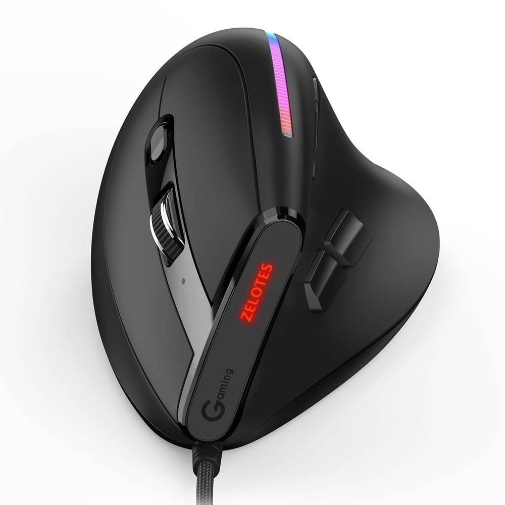 zelotes Wired Vertical Gaming Mouse,Ergonomic Design USB LED Optical Mouse wi...