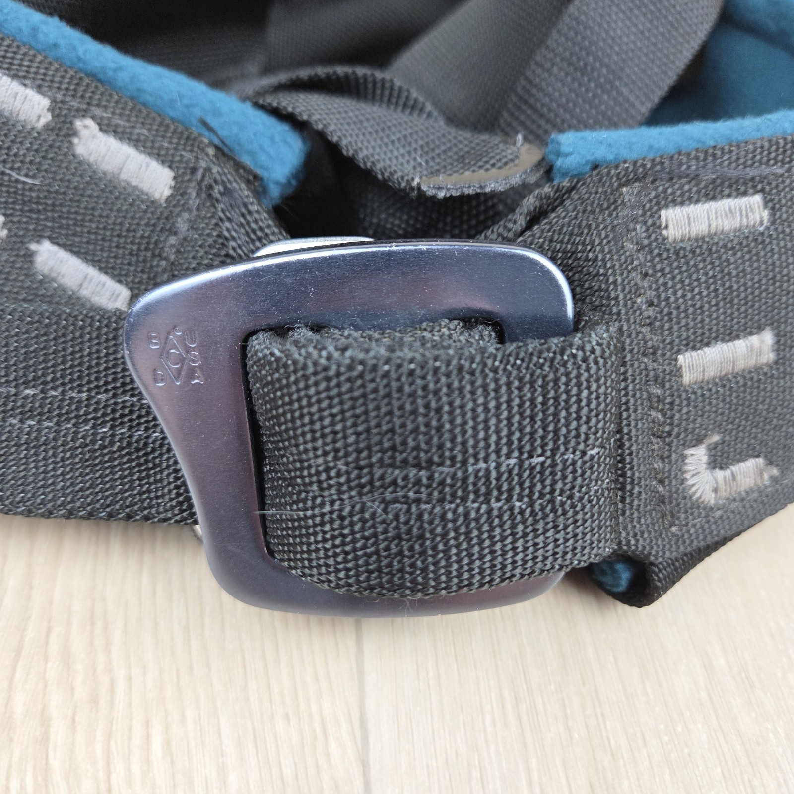 Black Diamond Bod Sit Harness MEDIUM Black & Blue Made in USA Rock Climbing Gear