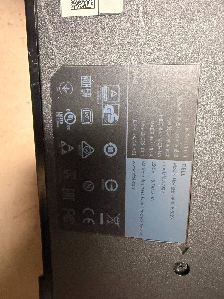 Dell E‑Port Plus II PR02X docking station (3Pcs) for Latitude/Precision Untested