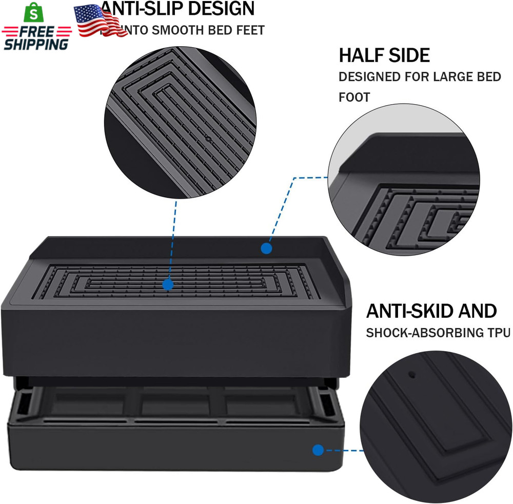 ANNKUT 1.5 Inch Furniture Risers, Rectangle Adjustable Risers Blocks for Bed Sof
