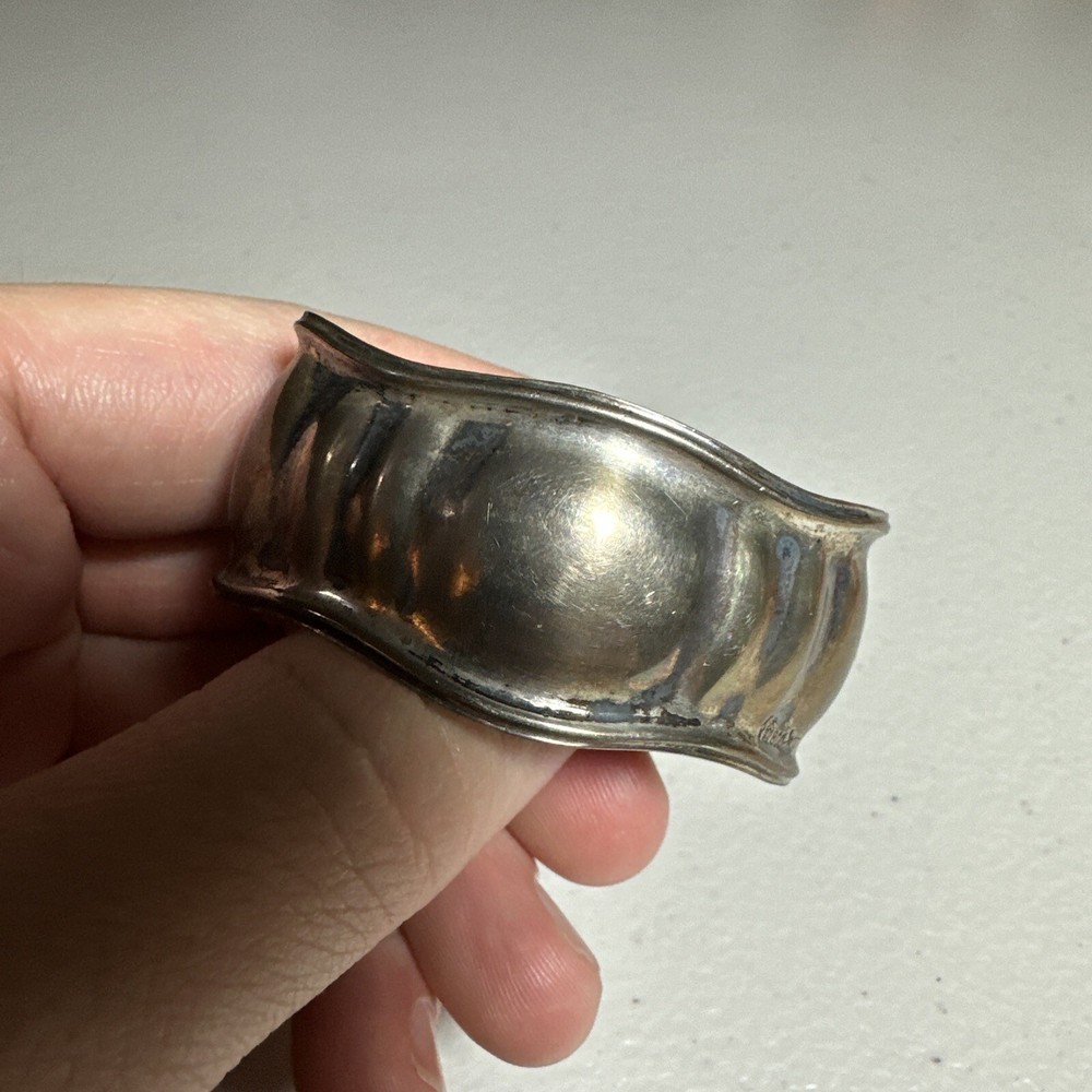 Vintage 800 Silver Napkin Ring Monogram
