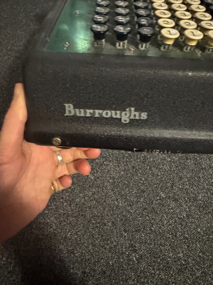 Burroughs adding machine vintage counting machine good condition but needs tape.