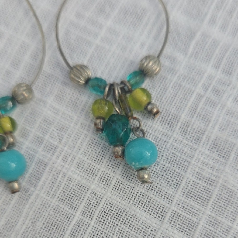 Elegant Silver and Green Dangle Earrings