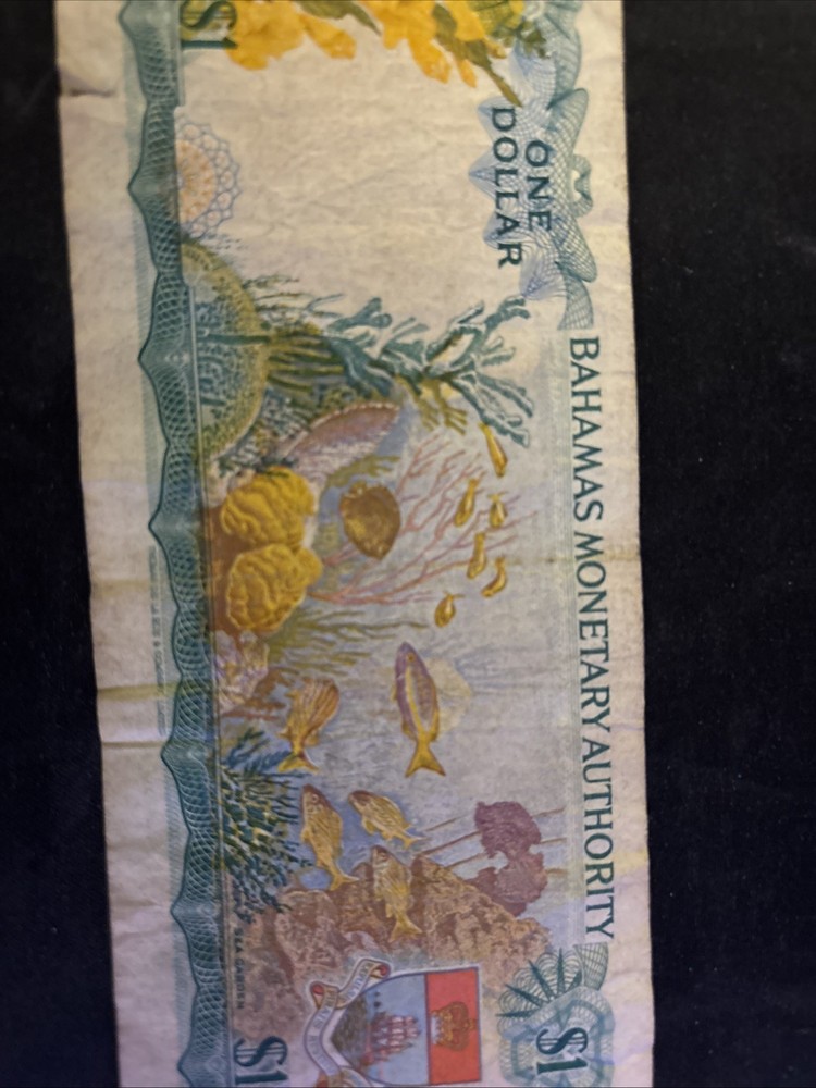 BAHAMAS $1 One Dollar 1968 Monetary Authority Banknote