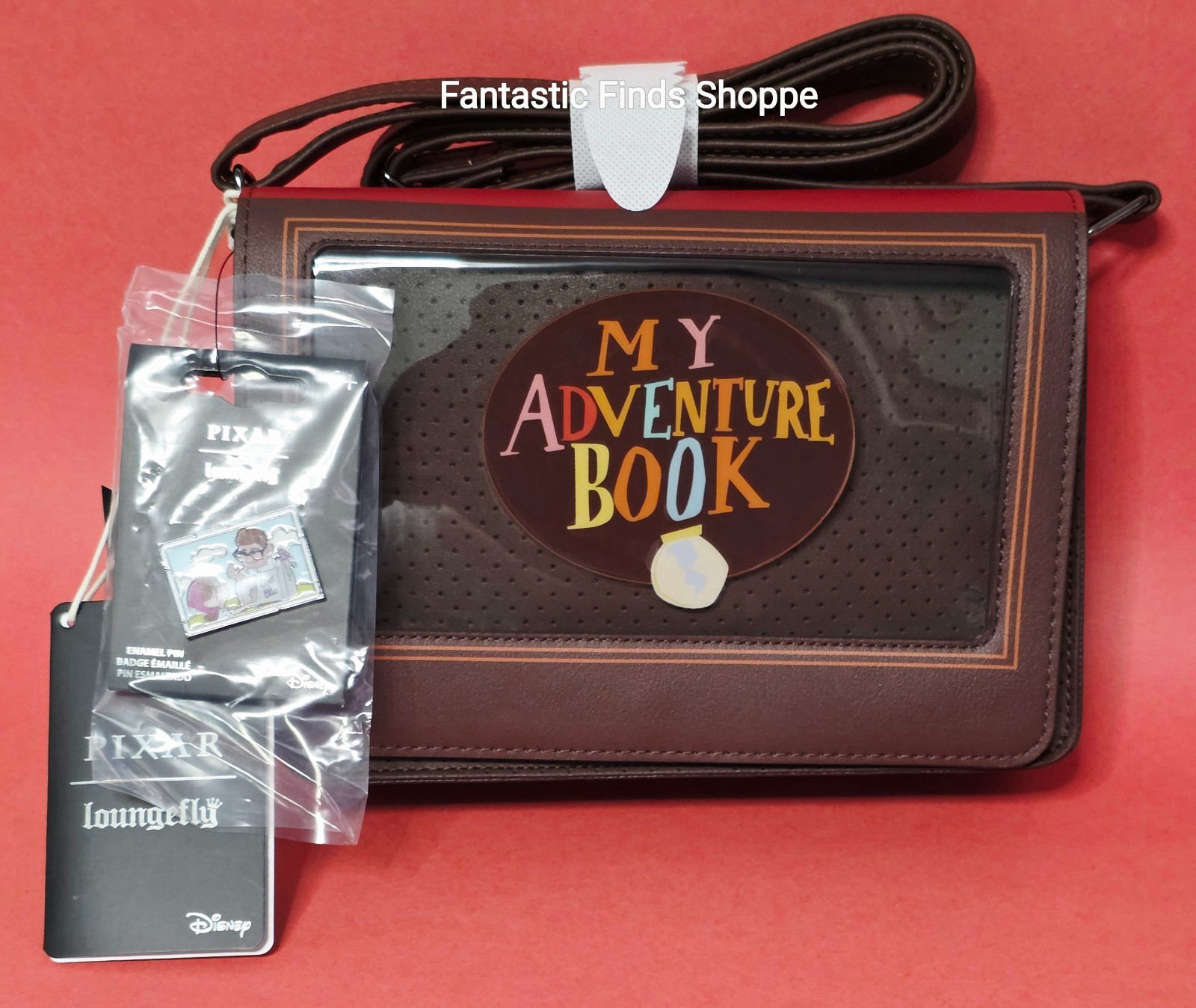 Loungefly Disney Pixar Up My Adventure Book Pin Display Crossbody Bag +Pin NWT