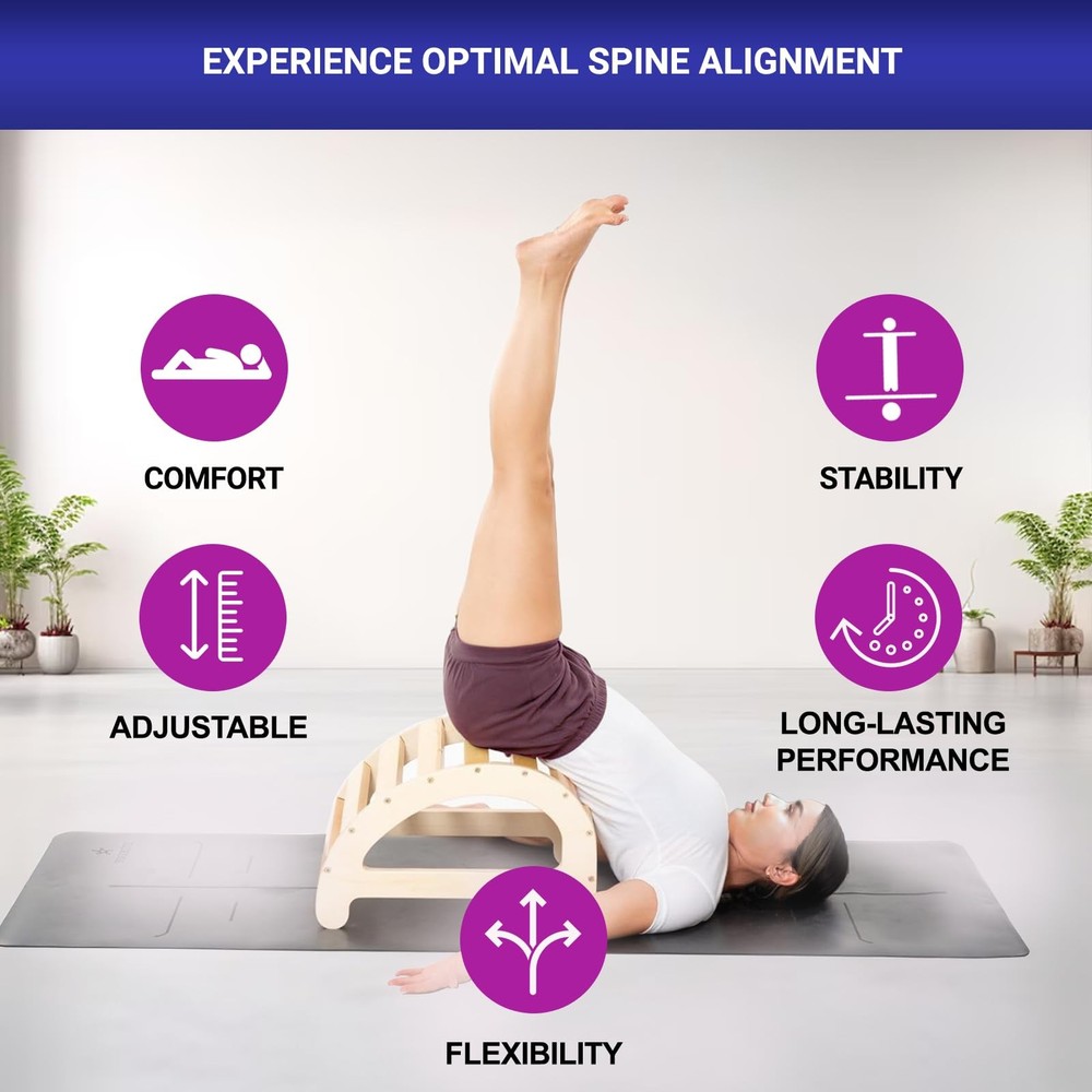 Flex - Yoga Back Bench | Elevate Your Stretch with Anatomical Bends, Ergonomi...