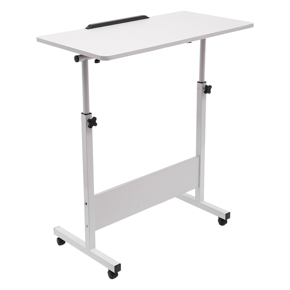 Adjustable Height Office Rolling Laptop Table Stand Bed Side Computer Desk Stand