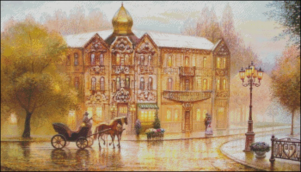 Chart Needlework Counted Cross Stitch Patterns-Carriage on Avenue