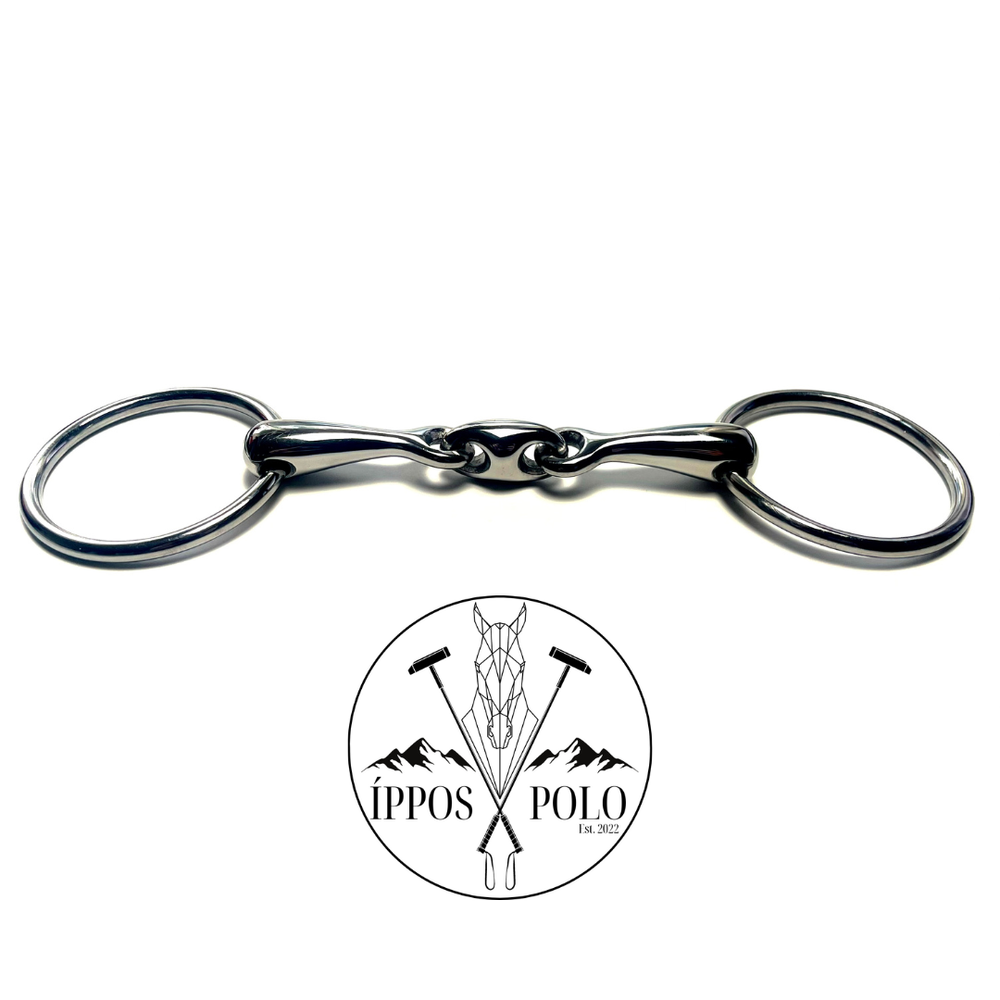 5” Double Jointed Loose Ring Stainless Training Snaffle Horse Bit With Lozenge