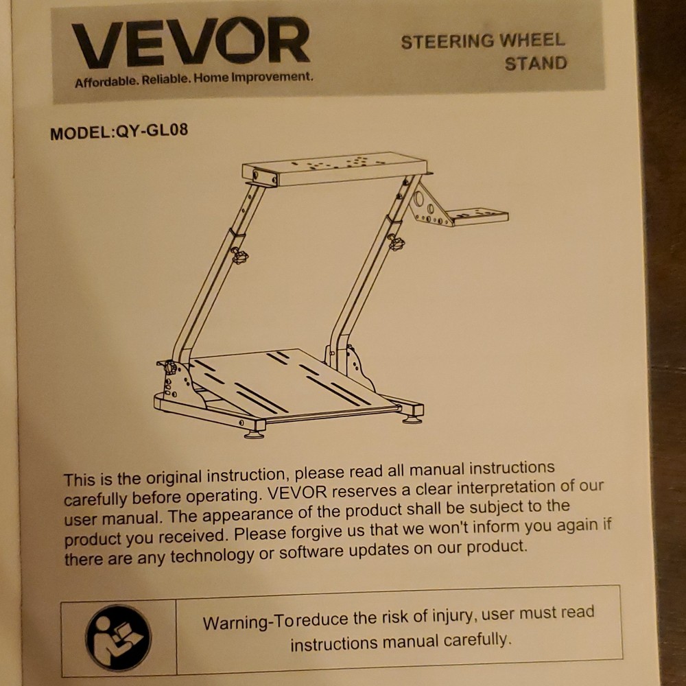 VEVOR Adjustable Steering Wheel Stand QY-GL08 Black Multi-Platform
