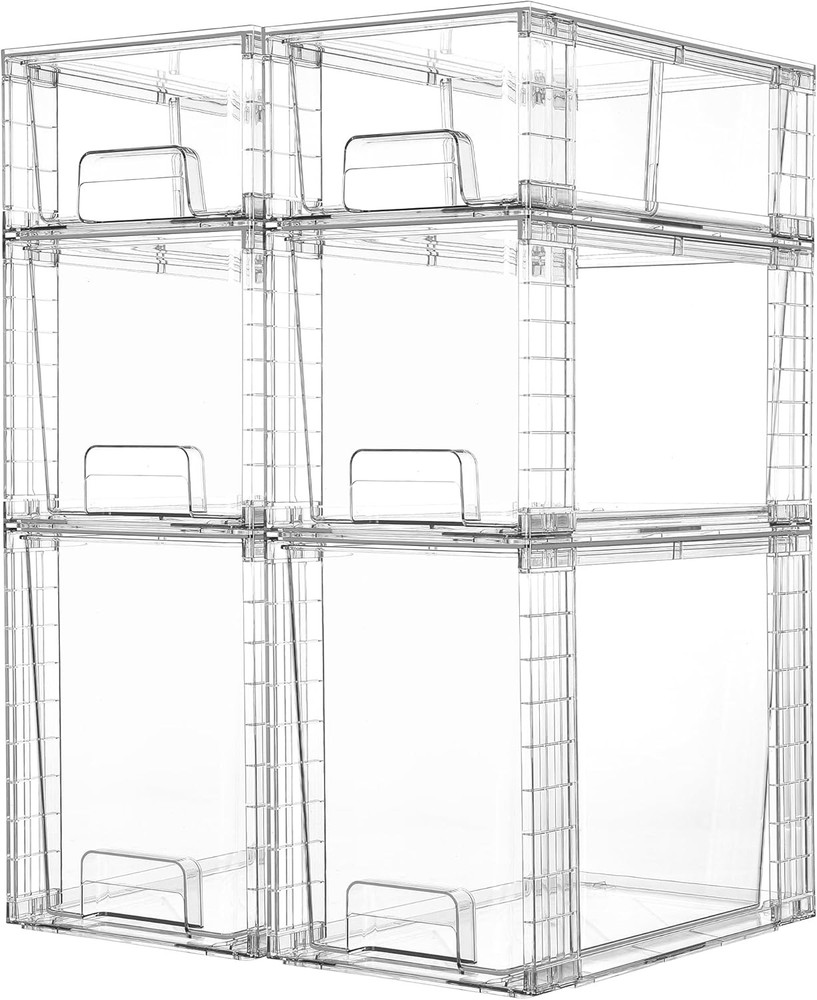 3 Pack Stackable Storage Drawers Easily Assemble Acrylic Bathroom Undersink