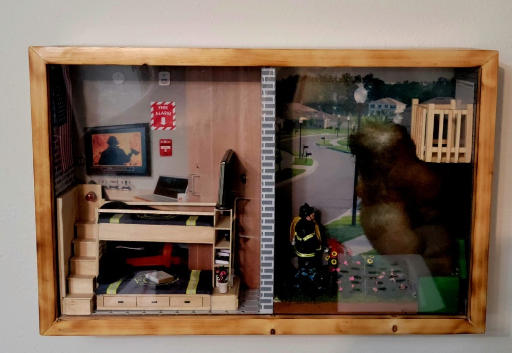 firefighter shadow box