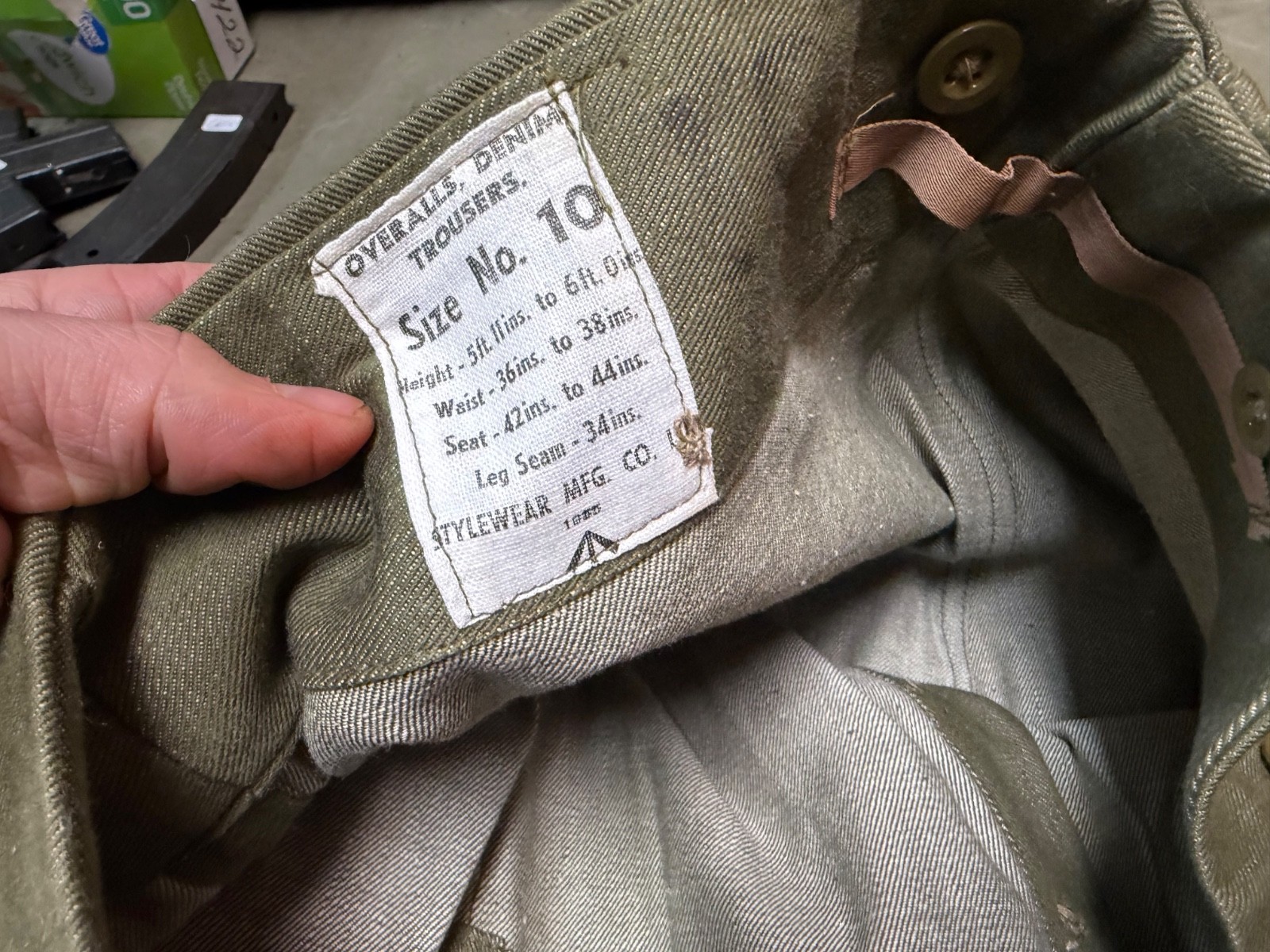 WWII BRITISH ARMY P1937 P37 SUMMER DENIM BATTLEDRESS FIELD TROUSERS-SIZE 3XL