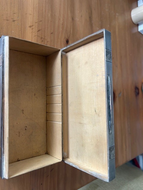 Vintage sterling silver cigarette box 16.26 Troy Oz (See Below)