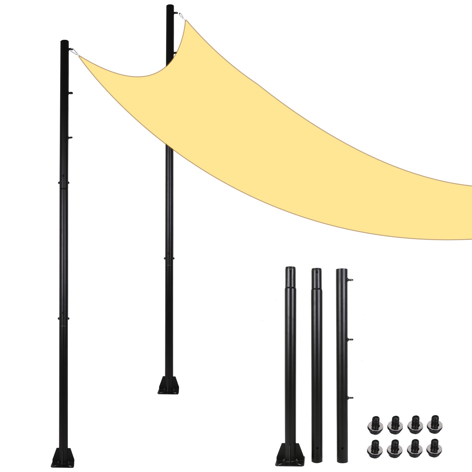2 Pack 10FT Shade Sail Poles Heavy Duty Shade Sail Post for Garden Yard Backyard