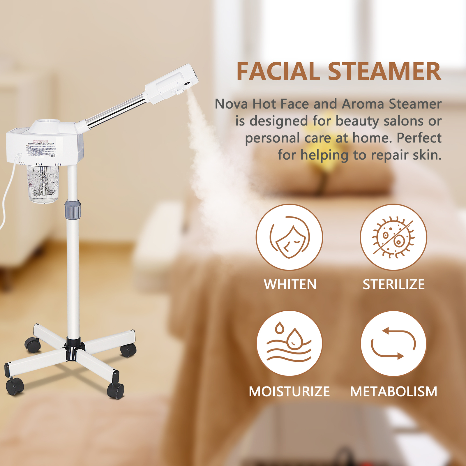 Facial Steamer Spa UV Hot Ozone Professional Beauty Salon Skin Care Equipment