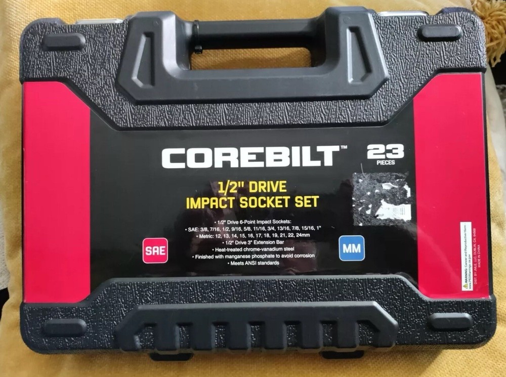 Corebuilt 1/2 Drive Impact Socket Set 23 Pieces