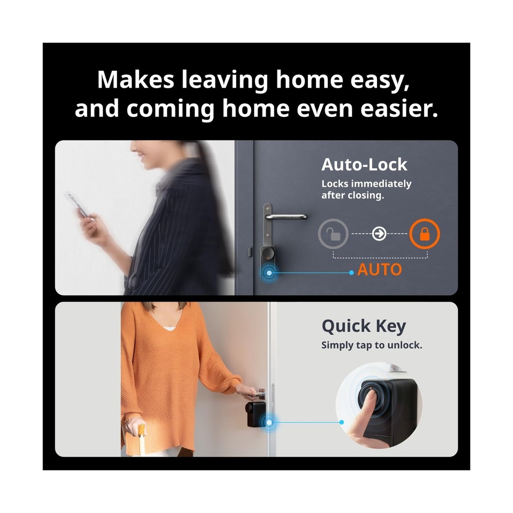 SwitchBot WiFi Smart Lock Pro with Keypad Touch, Fingerprint Keyless Entry Do...