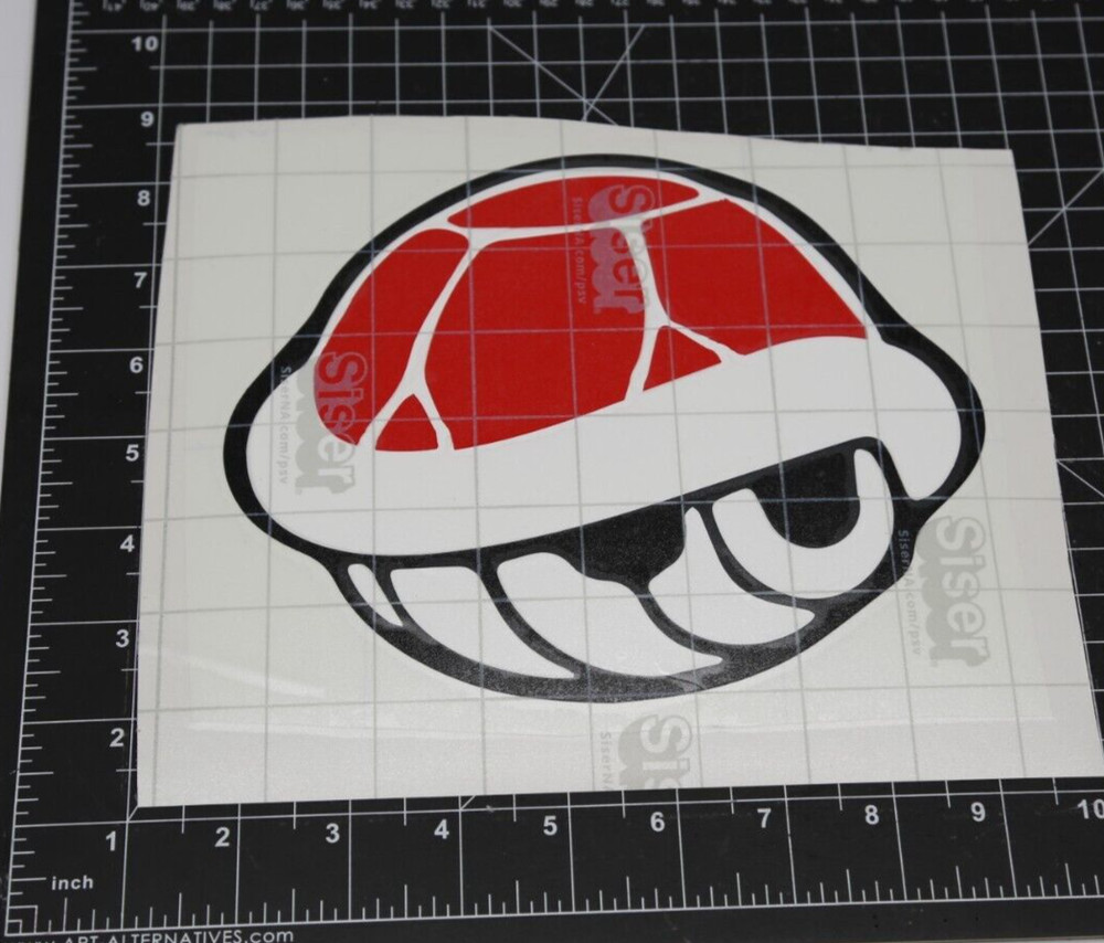 Super Mario Bros. Red Shell Shaped Vinyl Decal Sticker