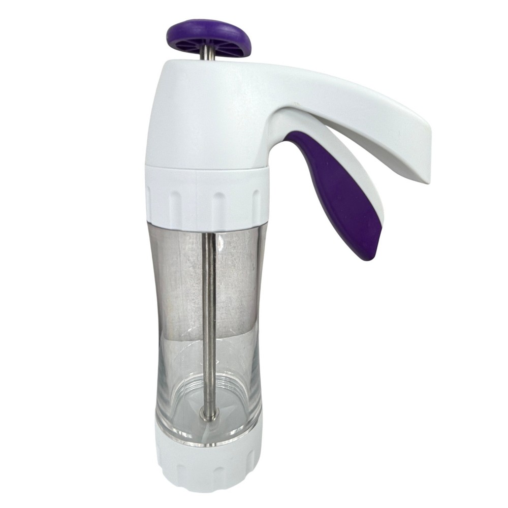 Wilton Simple Success Cookie Press White Purple 12 Discs Trigger Handle