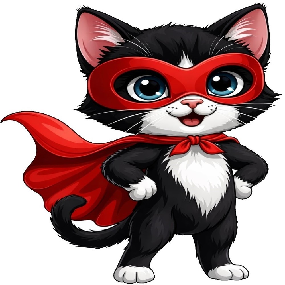 30 Custom Super Hero Kitten Personalized Address Labels