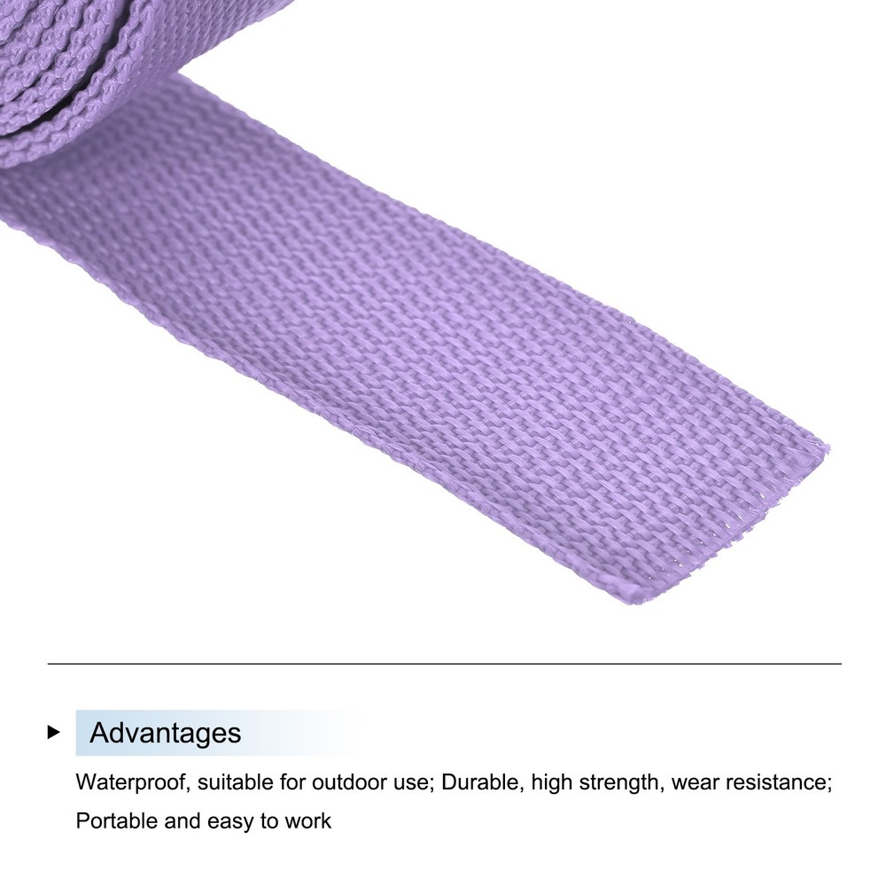 Lightweight Polypropylene Webbing Strap 1 1/4" 10 Yard Backpack Lavender Purple