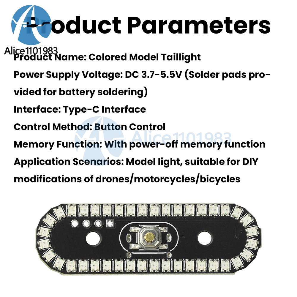 Vibrant Tail Lights Flowing Light 8-Mode Colorful LED for Drone DIY Modification
