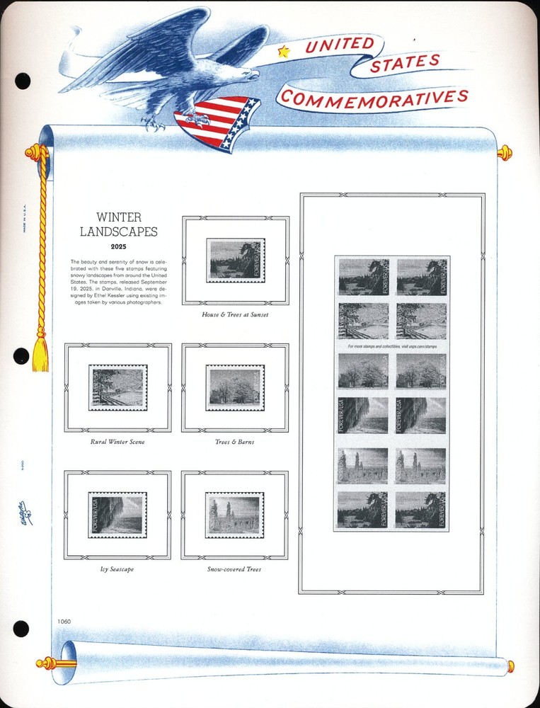 WHITE ACE 2025 UNITED STATES Commemorative Singles Stamp Album Supplement B NEW!