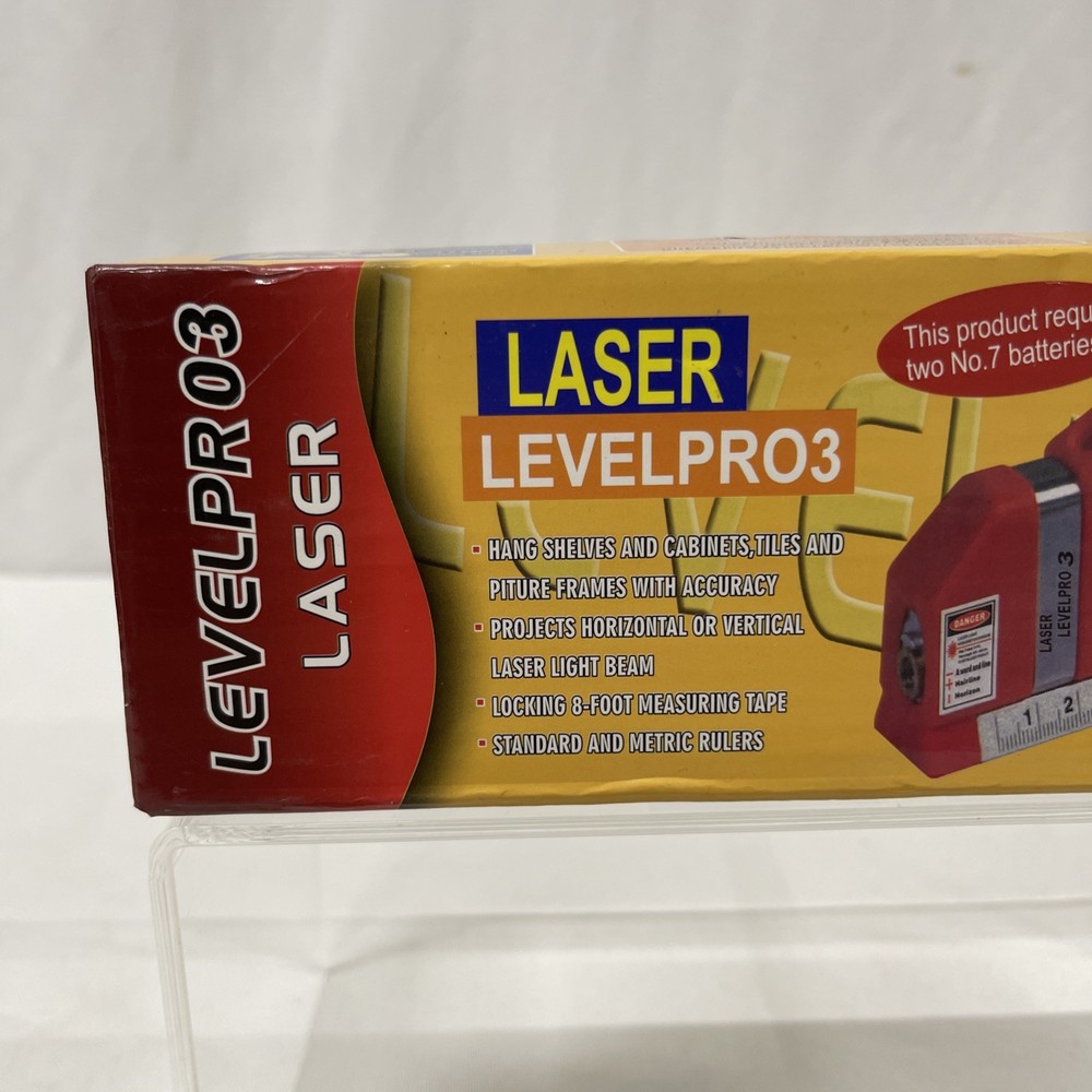 Fixta Laser Level Pro 3 Tool Horizontal Vertical 8 FT 250cm Measuring Tape Ruler