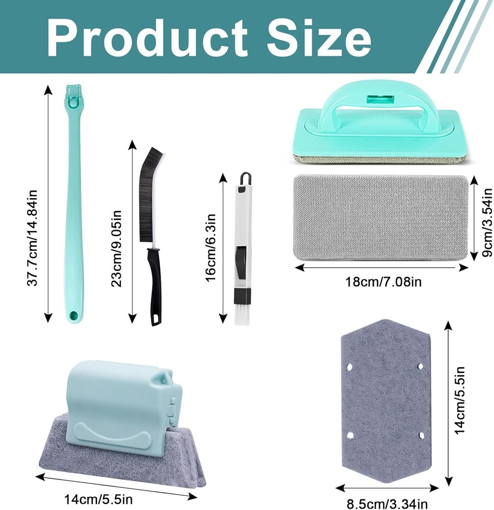 Window Screen Cleaner & Track Cleaning Kit - Detachable Window Cleaner, Mesh ...