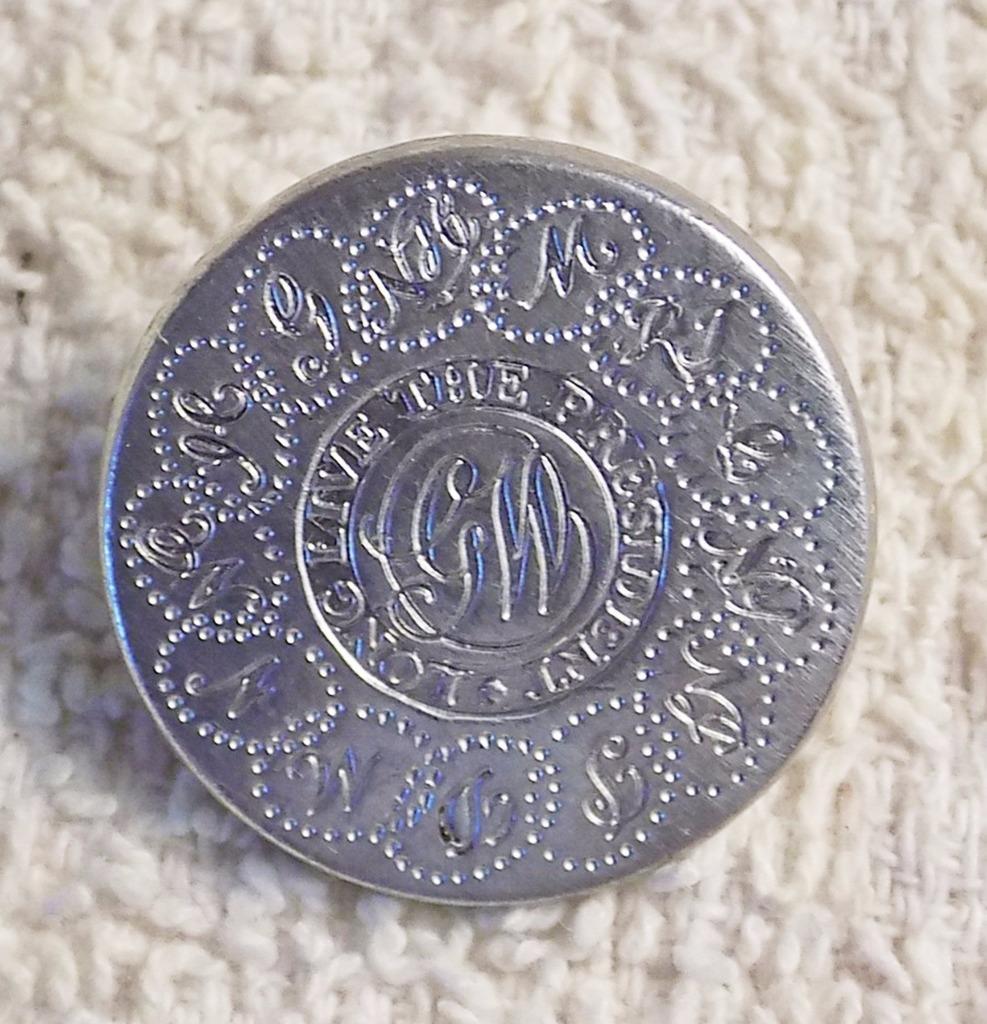 Stieff Washington Inaugural Blazer Button 3/4" Pewter