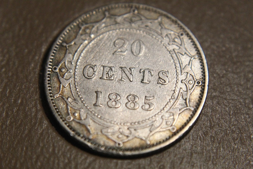 NEWFOUNDLAND 20 CENTS 1885 SILVER KM4 INV D