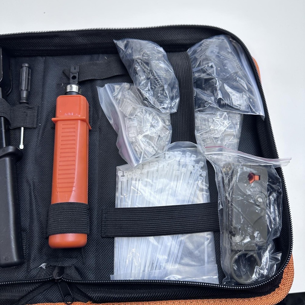Network Cable Tester Kit RJ45 Crimper Wire Tracker LAN Ethernet Tool Set