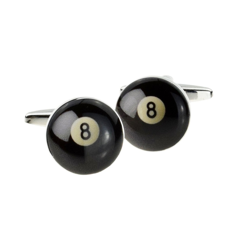 Superb 8 Ball Pool Image Design Cufflinks Presented in a Cufflink Box X2BOC022