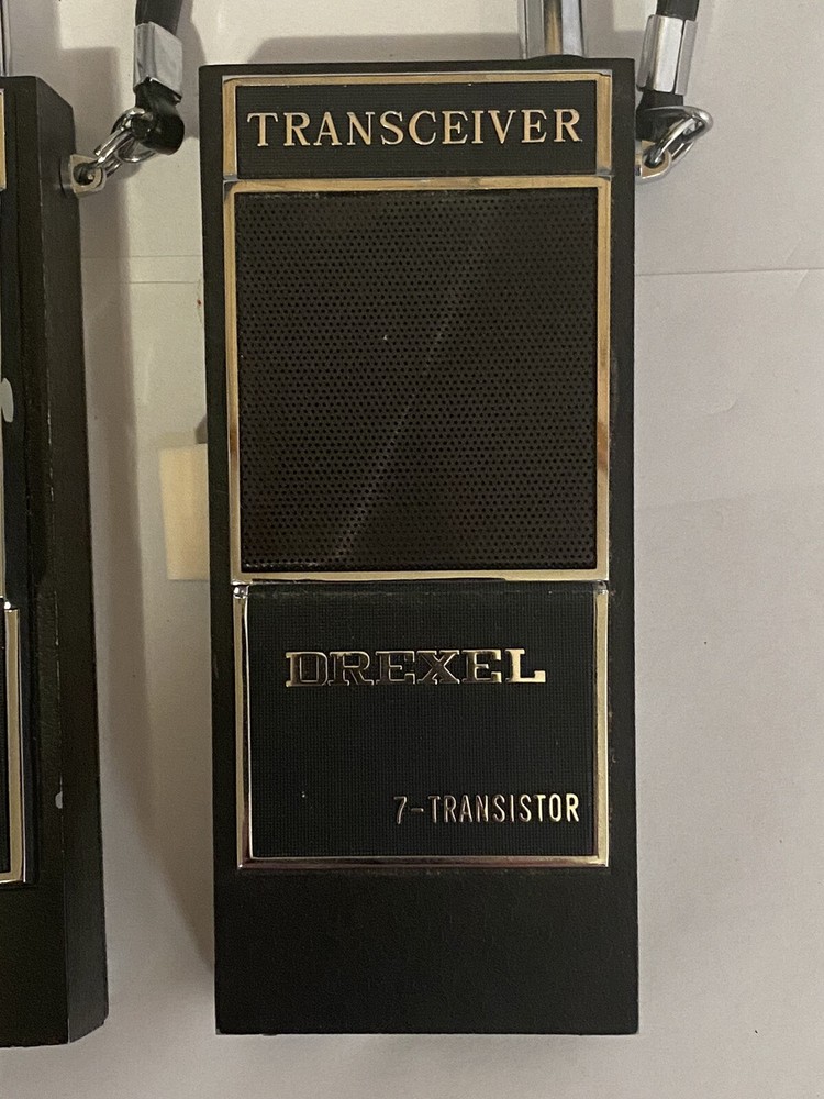 Pair Drexel 7-Transistor Transceiver with Cases - Working