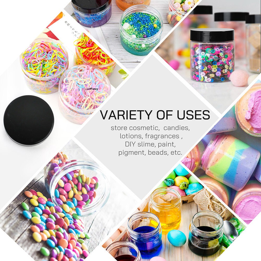 12PCS 4oz Plastic Jars with Lids Makeup Storage Containers Spatula for Sample