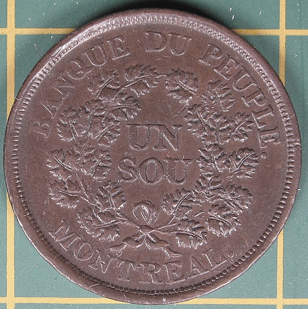 c.1838 Lower Canada Un Sou Token LC-5A3