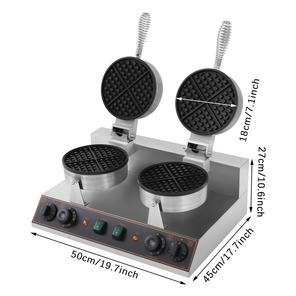 110V Tabletop Waffle Maker Electric Waffle Maker Electric Waffle Machine Silver
