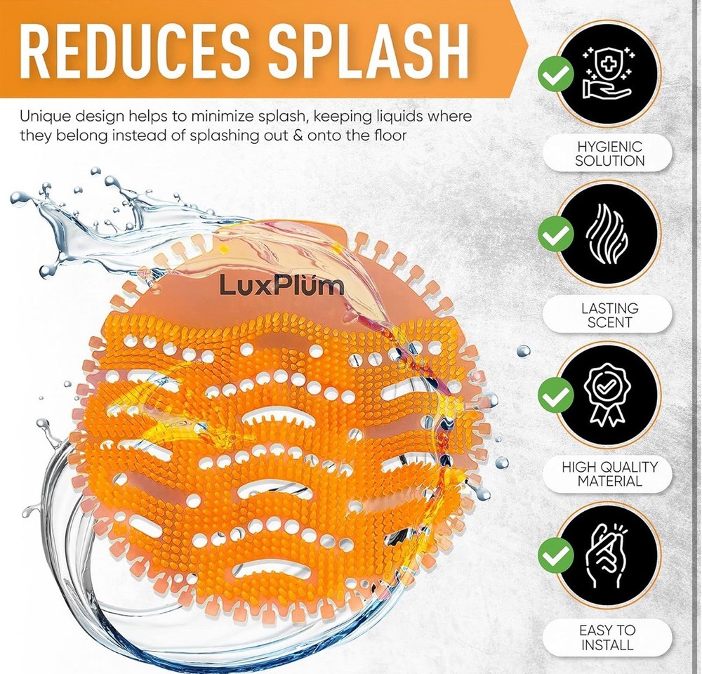Urinal Screen Deodorizer Anti-Splash Mat, 10-Pack - NEW