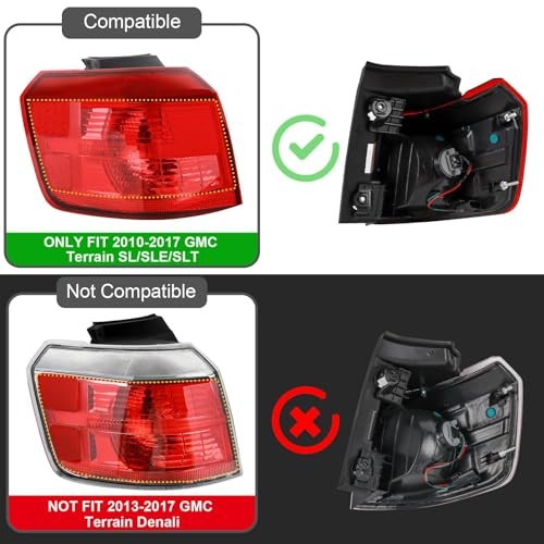 Tail Lights Outer Assembly Compatible with 2010-2017 GMC Right Side 10-17 Outer