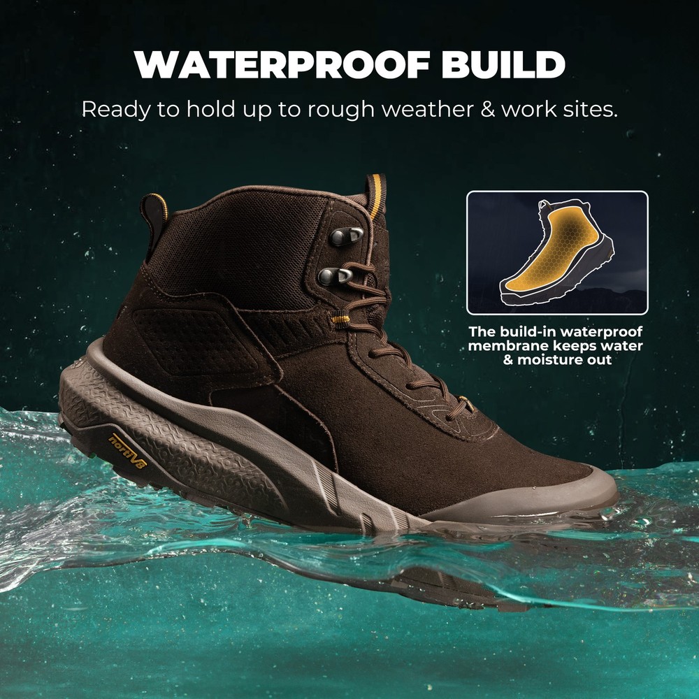 Men Waterproof Composite Toe Work Boots Lightweight Comfortable Safety Boots