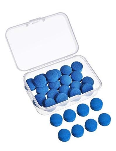 30 Pieces Billiard Pool Cue Tips 13 mm Blue Pool Stick Tips Replacement Kit
