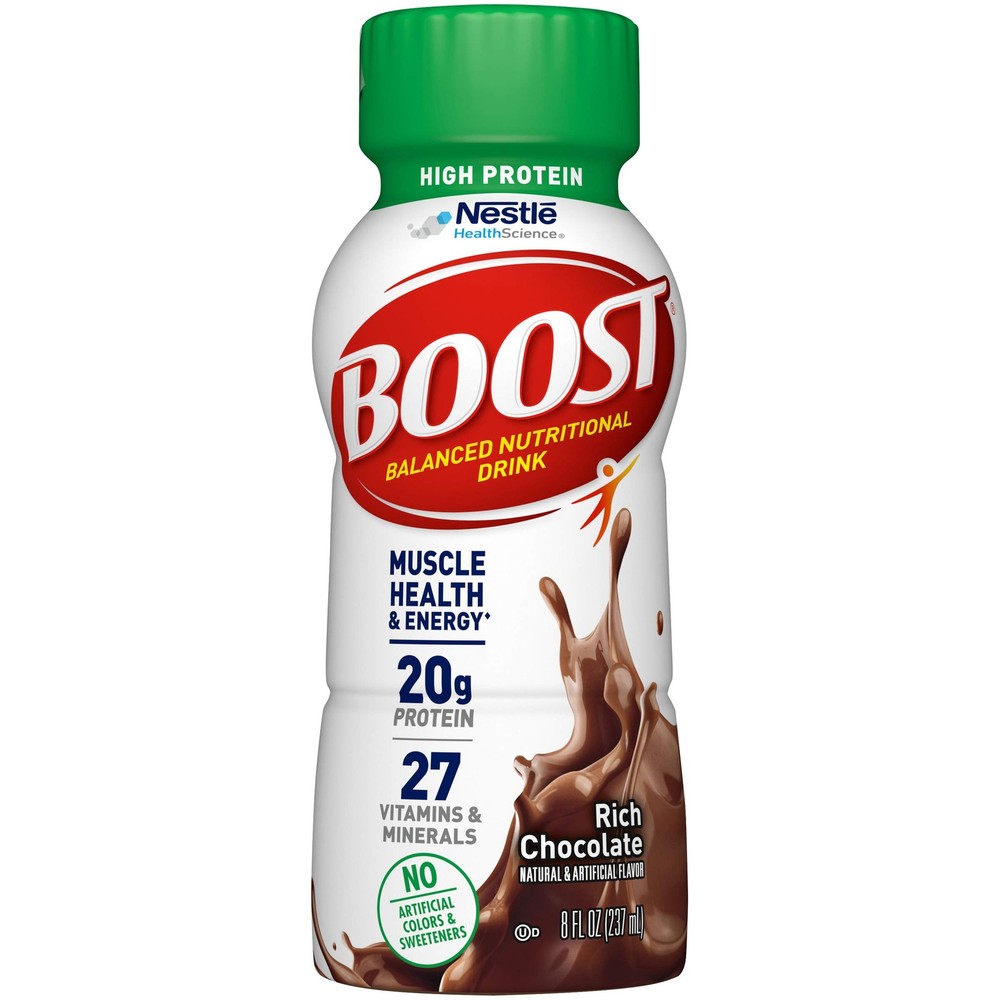 BOOST High Protein Balanced Nutritional Drink, Rich Chocolate, 8 FL OZ (Pack ...