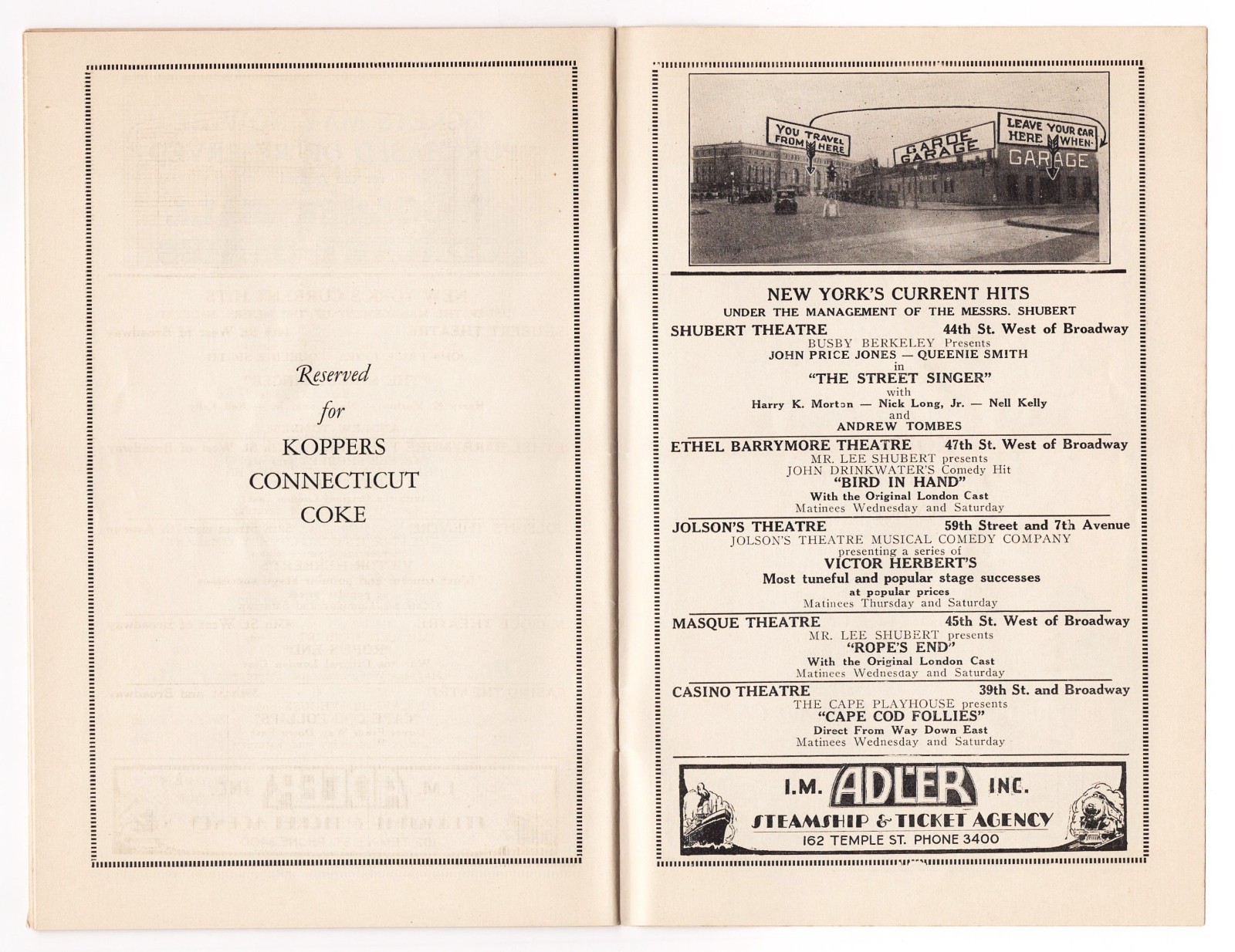 Janet Beecher in "COURAGE" and the ISADORA DUNCAN DANCERS 1929 New Haven Program