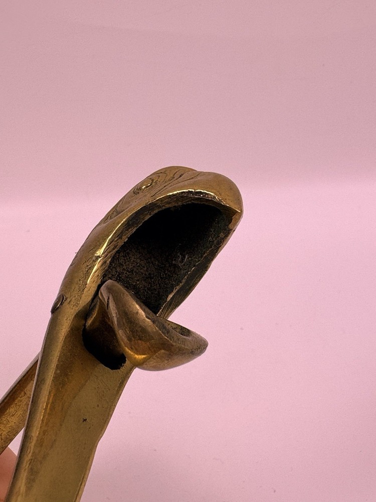 Vintage Solid Cast Brass Bird Parrot Head Beak Nut Cracker