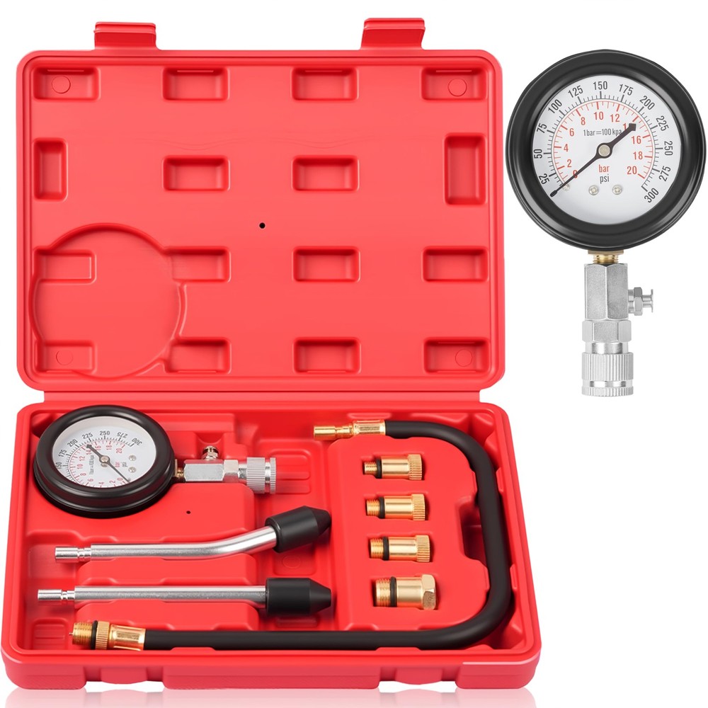 DAYUAN 8pcs Professional Petrol Engine Compression Tester Kit Set for Red